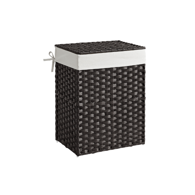 Handwoven Laundry Basket with Lid - Image 3