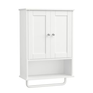 VASAGLE Siren Collection - Hanging Bathroom Cabinet with Towel Rod
