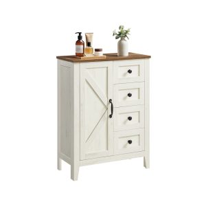 Liry Collection - Farmhouse Bathroom Floor Cabinet with 4 Drawers