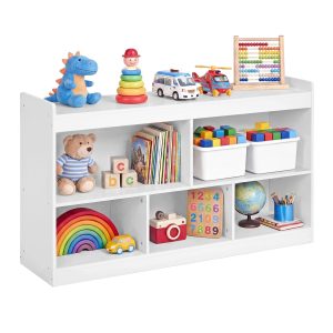 SONGMICS Kids' Toy Storage Shelf. Montessori Shelf with 5 Compartments | Storage Unit for Children's Room Playroom. Beech Beige. CUSTOS Collection