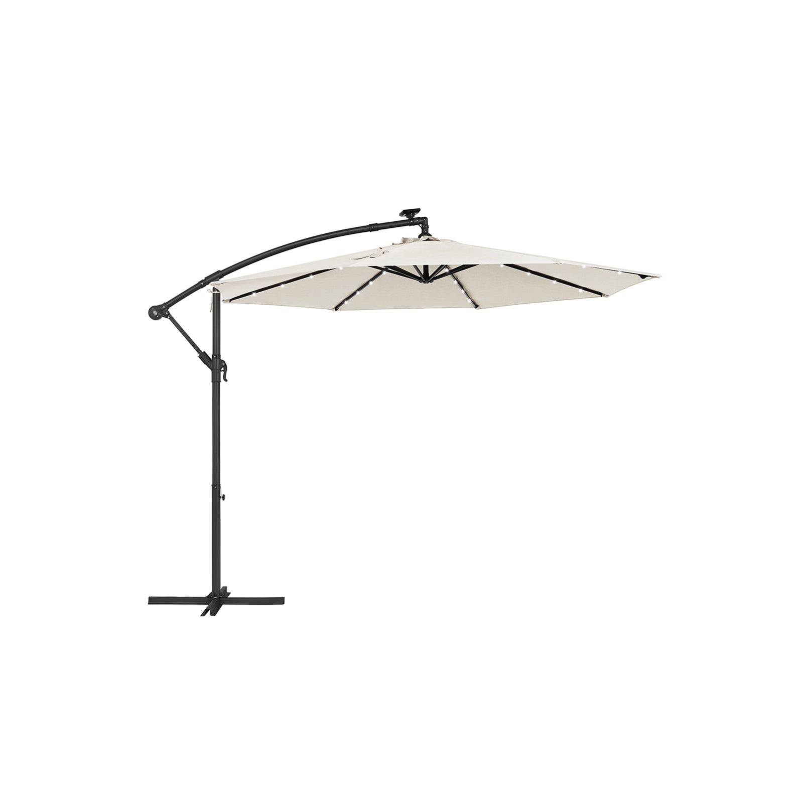 10 ft Cantilever Patio Umbrella with Solar-Powered LED Lights