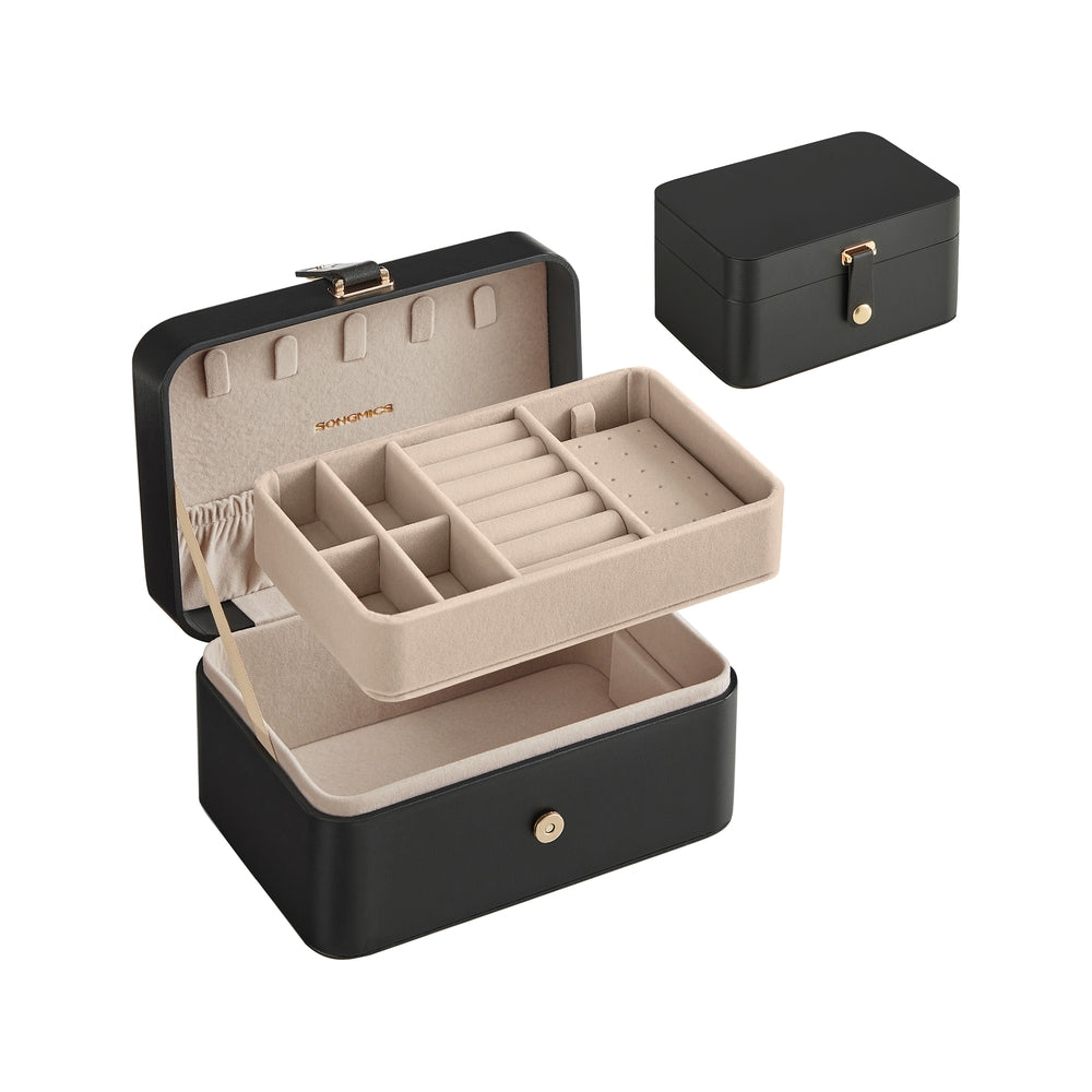 Travel Jewelry Box with Large Capacity and Secure Storage