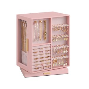 SONGMICS Jewelry Box 360° Rotating. Jewelry Storage Case with 5 Drawers