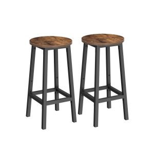 Set of Industrial bar stools with steel frame