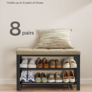 SONGMICS Shoe Bench. Storage Bench. Entryway Bench with Cushion