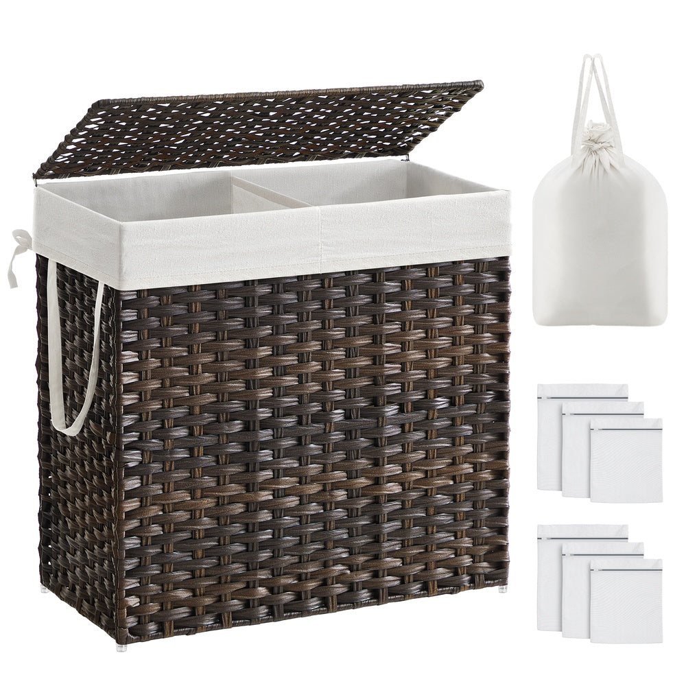 Wicker Laundry Hamper with Lid - Image 3