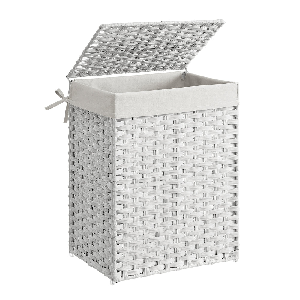 Handwoven Laundry Basket with Lid - Image 4