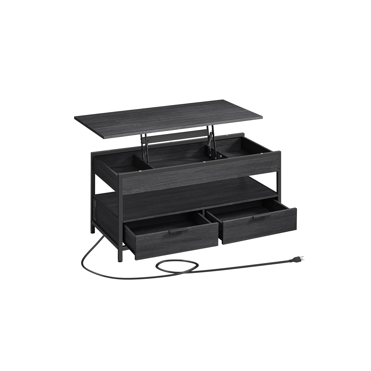 Lift-Top Coffee Table with Charging Station and Drawers - Image 2