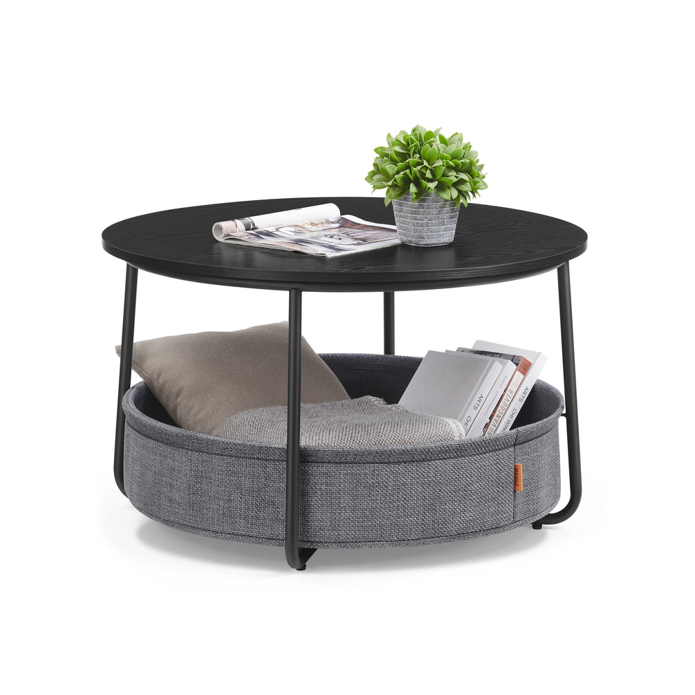 Lilea Collection - Coffee Table with Fabric Basket - Image 2
