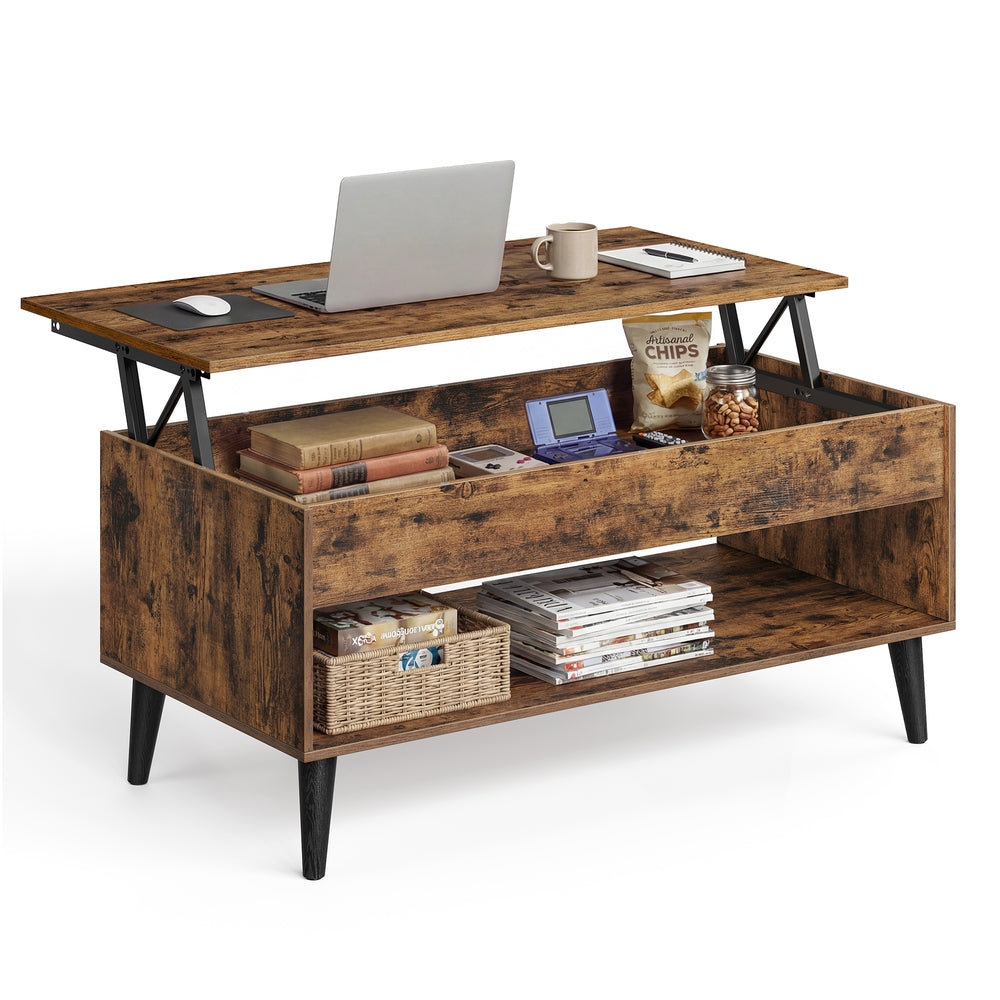 Lift top coffee table with hidden storage for living room - Image 3