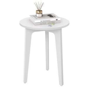 Maezo Collection - Small Side Table. Round End Table. Nightstand with Tapered Legs