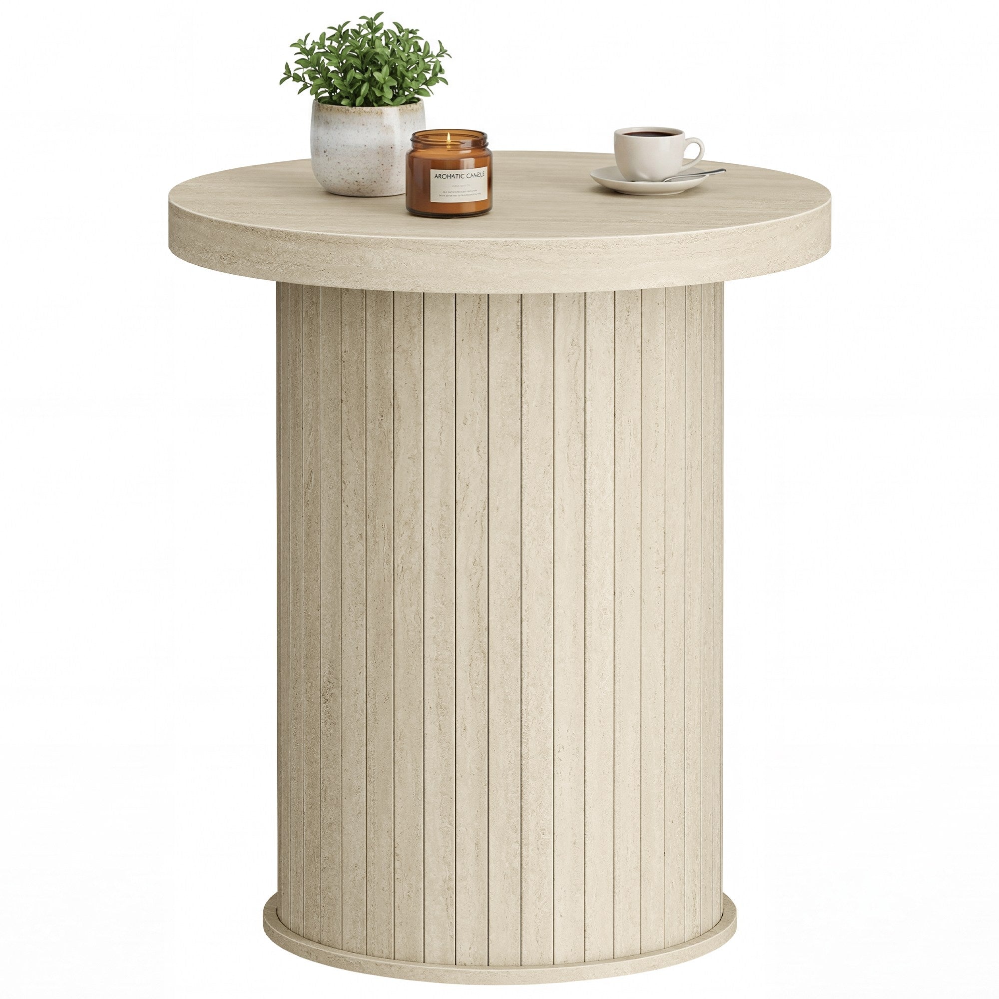 Round Side Table Mid Century Modern Nightstand for Small Spaces. Living Room. Bedroom. Home Office - Image 2
