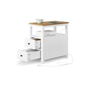 Side Table with Charging Station