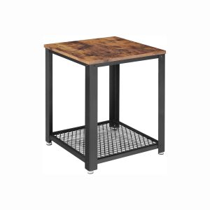 2-Tier Iindustrial End Table with Storage Shelf