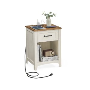 Liry Collection - Nightstands with Charging Station and Open Compartment