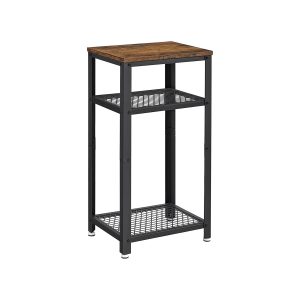 Tall Side Table with 2 Mesh Shelves