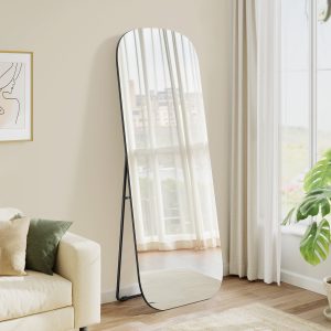SONGMICS Full Length Mirror. 160 x 50 cm. Rounded Rectangle Full Body Floor Mirror with Stand