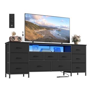 SONGMICS BELLAH Collection - TV Stand for TVs Up to 70 Inches. Dresser for Bedroom. Living Room. Chest of Drawers. Steel. 11 Drawers and Shelf. Modern