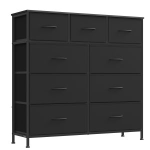 Wide Fabric Bedroom Storage Organizer with 9 Drawers
