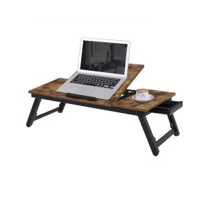 Brown & Black Laptop Table with Adjustable Top