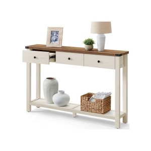 Liry Collection - Console table with drawers and open shelf