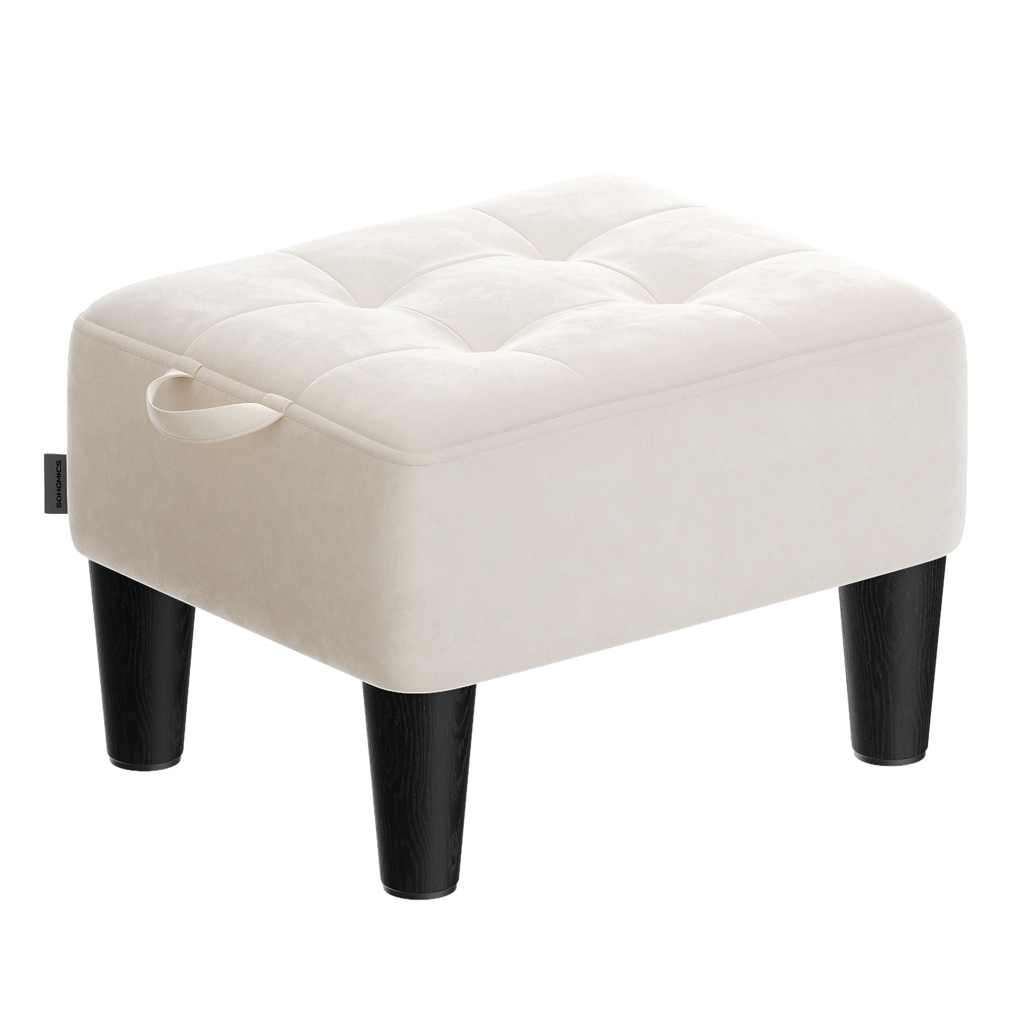 SONGMICS Storage Ottoman. Small Footstool Bench. Velvet Seat with Thick Cushion. for Bedroom. Living Room. Entryway. 150 kg Weight Capacity - Image 2