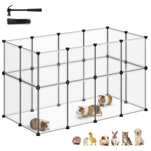 SONGMICS Clear Pet Playpen