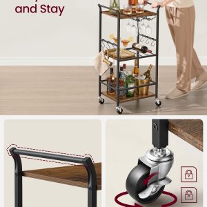 VASAGLE 3-Tier Bar Cart