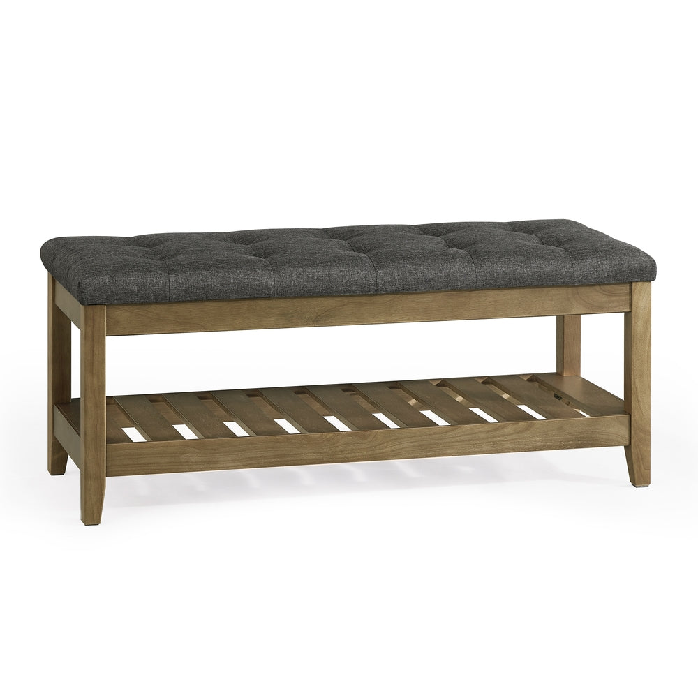 Storage Ottoman with Solid Wood Frame
