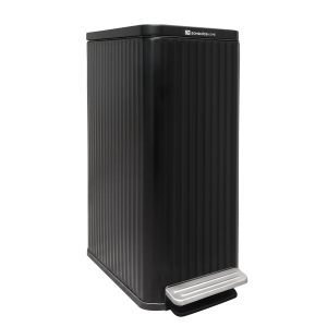 Slim stainless steel trash can with lid for kitchen