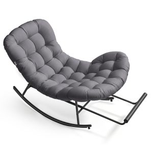 Steel rocking papasan chair for patio bedroom or living room
