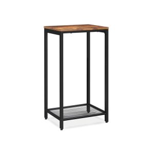 Industrial Brown Telephone Table with Shelf