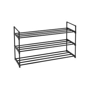 Shoe Rack. 3-Tier Shoe Storage Organizer. Metal Shoe Shelf