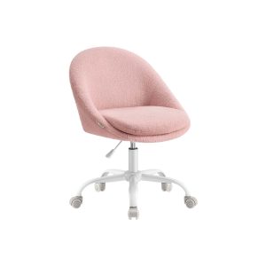 Swivel vanity chair with back and wheels
