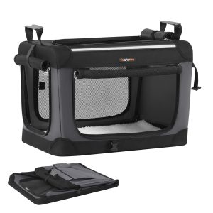 Portable Oxford Fabric Dog Crate with Multiple Features