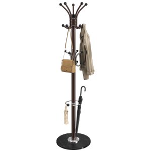SONGMICS Freestanding Coat Rack. Steel Coat Tree with Marble Base