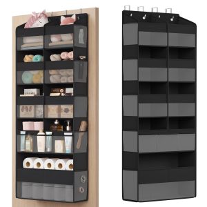 SONGMICS Over-the-Door Organizer. 5 Tier Extra Large of 9 Compartments door storage. extra wide Transparent. Heavy-Duty