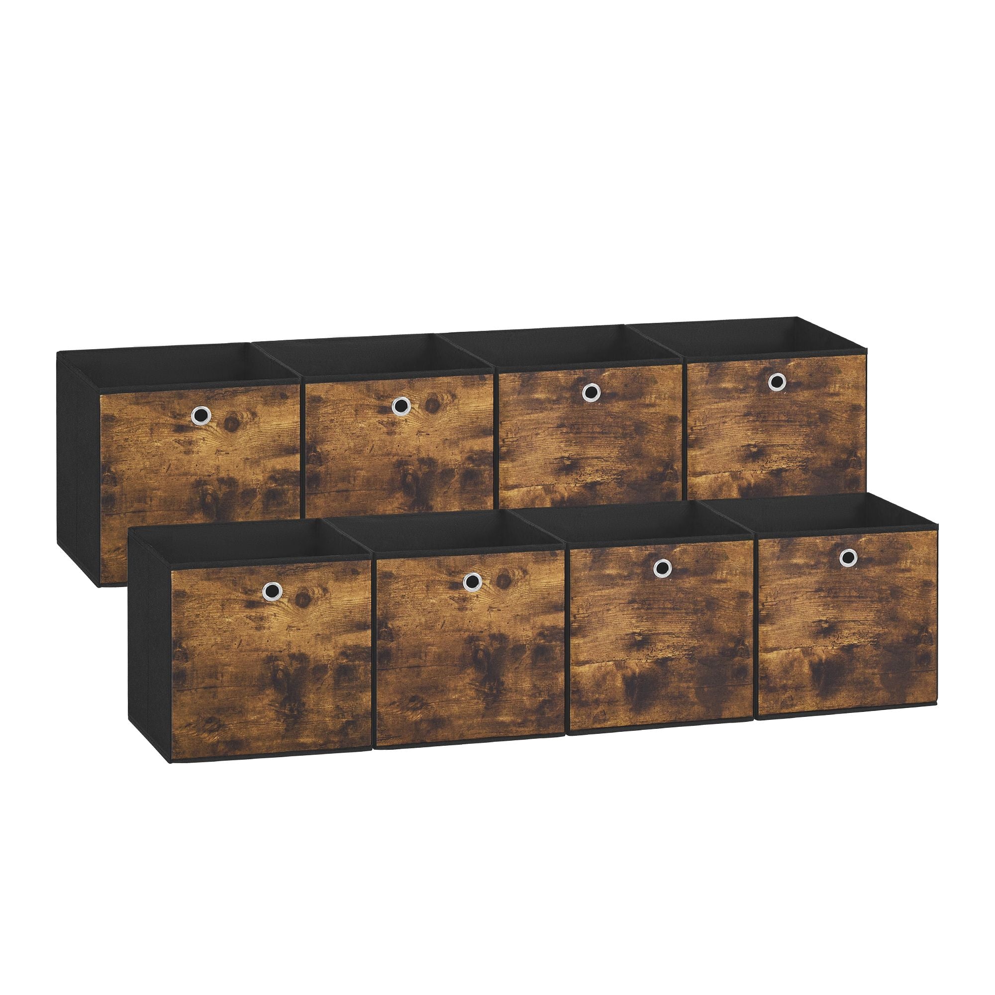 SONGMICS Storage Cubes. Set of 8 Storage Bins. Foldable Fabric Storage Boxes. 10.2 x 10.2 x 11 Inches. Fit Cube Storage Unit. for Clothes. Bedroom. Living Room