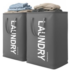 Large collapsible laundry hamper for bedroom or bathroom