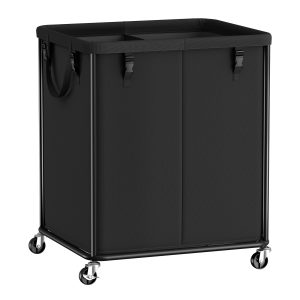 Laundry Basket with Wheels. Rolling Laundry Hamper with Steel Frame. Removable Liner Bag