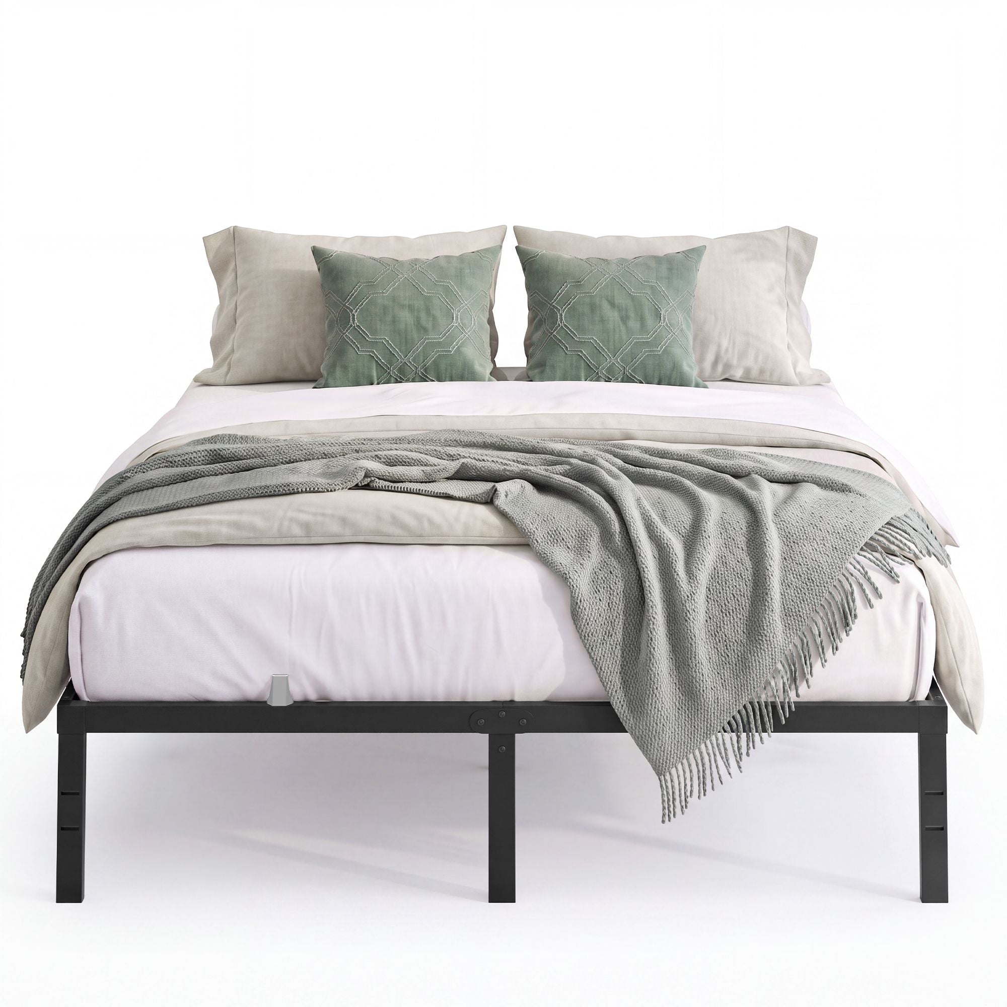 SONGMICS HOMEBed Frame. Metal Platform Bed Frame. 14 Inch | with Mattress Retainers. Heavy Duty. Under Bed Storage. Noise-Free Steel Mattress Foundation. No Box Spring Needed - Image 3