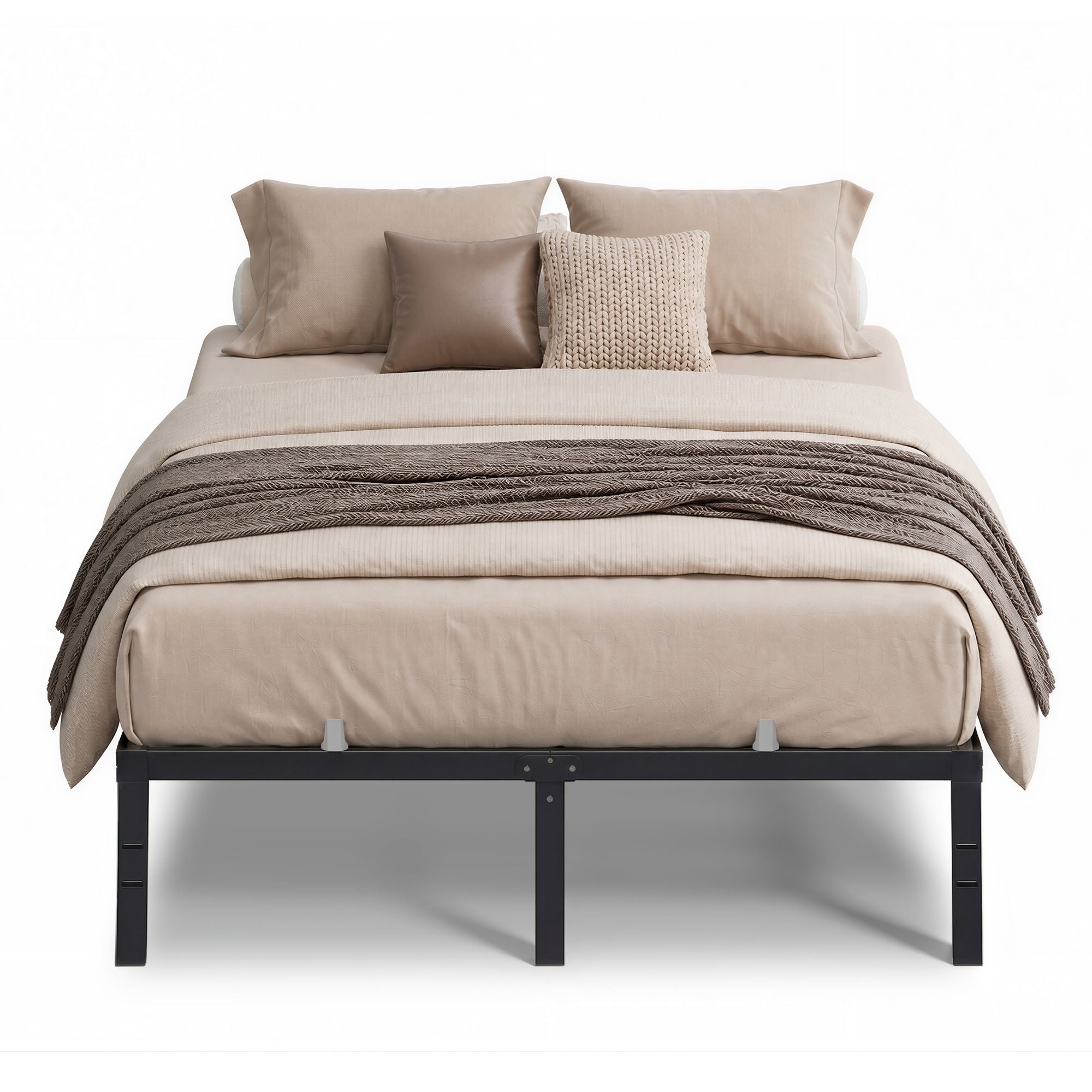 SONGMICS HOMEBed Frame. Metal Platform Bed Frame. 14 Inch | with Mattress Retainers. Heavy Duty. Under Bed Storage. Noise-Free Steel Mattress Foundation. No Box Spring Needed - Image 2