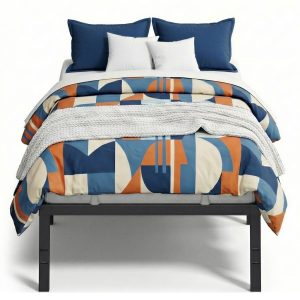 Metal Bed Frame with Under-Bed Storage