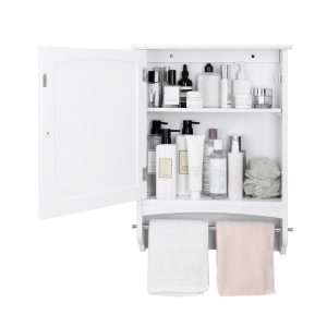 White Wall-Mounted Bathroom Storage Cabinet