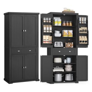 Tall storage cabinet with drawer and adjustable shelves