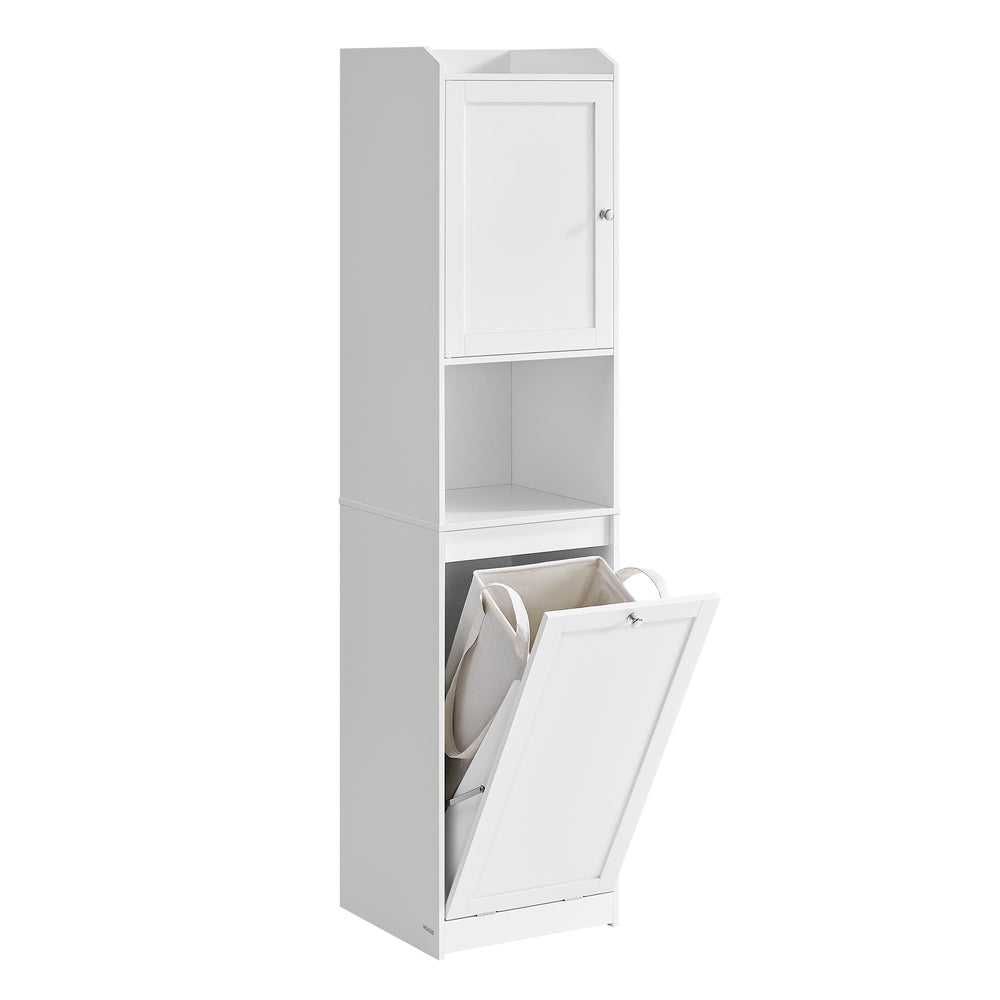 Tall Bathroom Cabinet with Laundry Basket