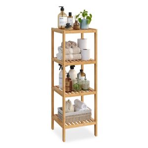Bamboo Bathroom 4-Tier Shelf Stand