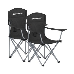 Set of 2 Folding Camping Chairs Max Capacity 330 lb
