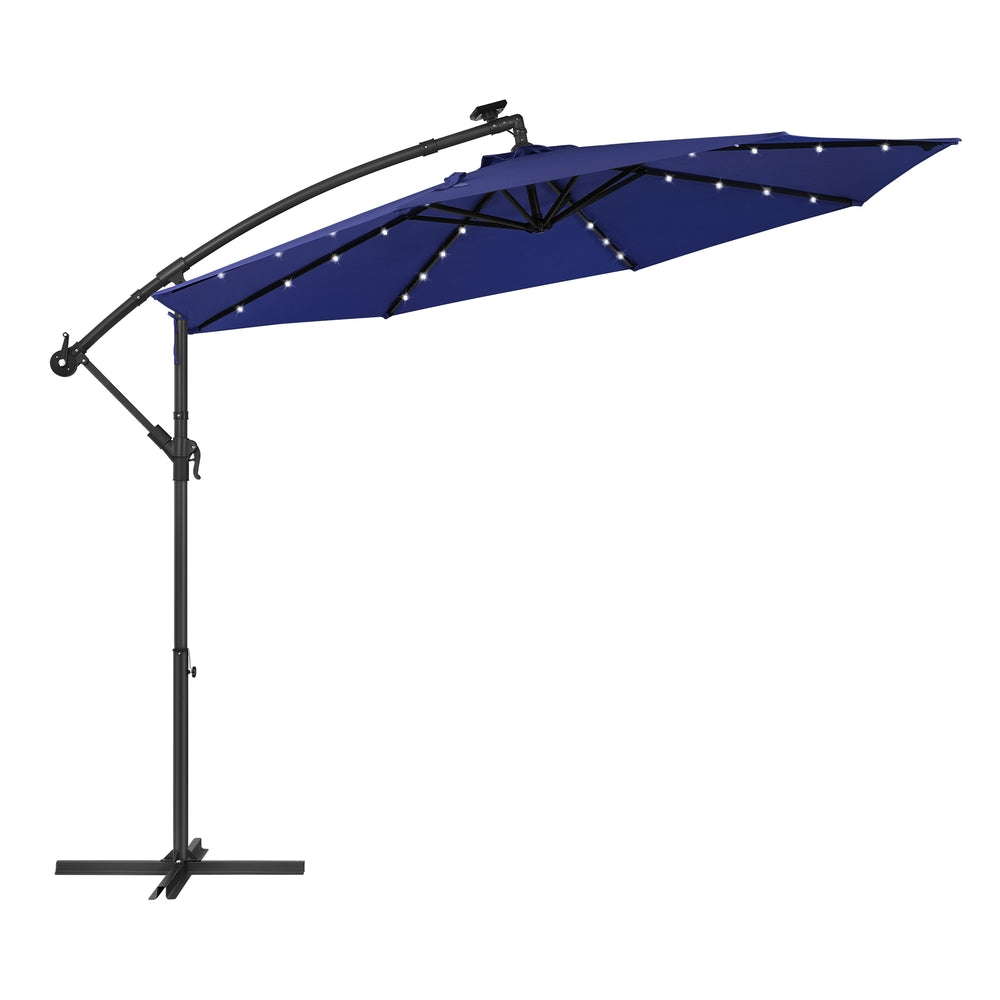 10 ft Cantilever Patio Umbrella with Solar-Powered LED Lights - Image 2