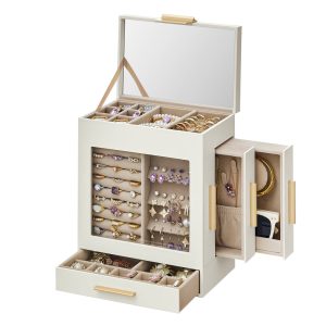 5-Layer Jewelry Box with 3 Side Drawers